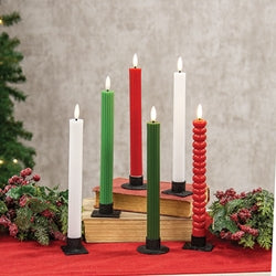 Christmas LED Timer Tapers - 6 Asstd