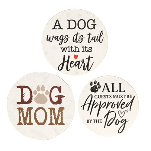 Dog Mom Round Magnet - 3 Asstd.