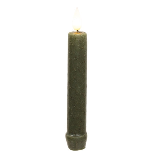 Sage Green LED Timer Taper - 6.25"H