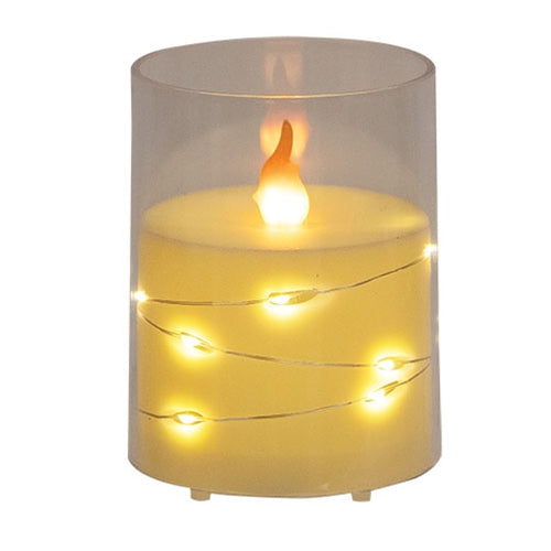 Rechargable LED Wrapped Flickering Candle - 3x4