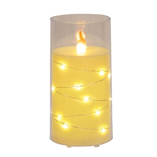 Rechargable LED Wrapped Flickering Candle - 3x6