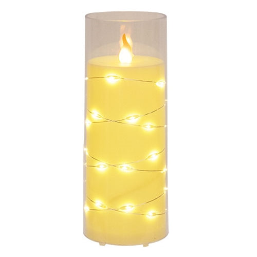 Rechargable LED Wrapped Flickering Candle - 3x8