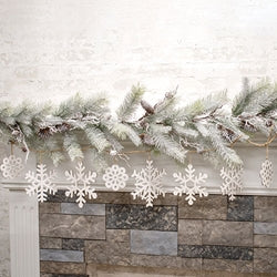 Glittered Jumbo Snowflake Garland - 48"L