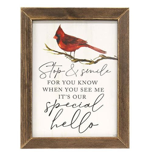 Stop & Smile Cardinal Framed Print 12" x 16"