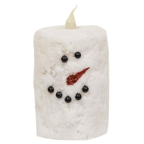 Snowman Votive Timer Pillar 2" x 3"