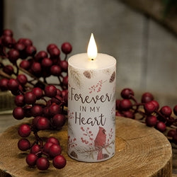 Forever In My Heart Cardinal Timer Pillar - 2" x 4"