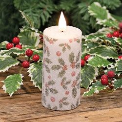 Sparkling Holly & Berries LED Timer Votive - 2 x 4