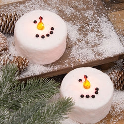 2/Set - Snowman Face Wax LED Timer Tealights