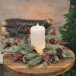 Sparkling White Snowflake LED Timer Pillar - 3 x 6