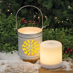 Amber Flame Illusion LED Pillar - 3"H