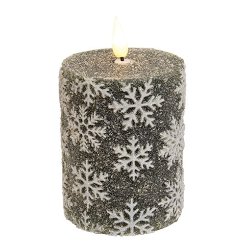 Midnight Snowflake Timer Pillar - 3x4