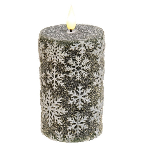 Midnight Snowflake Timer Pillar - 3x5