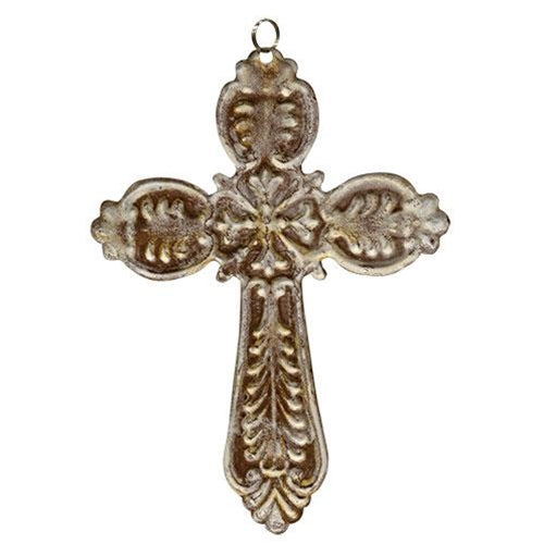 Antiqued Rusty Cross Ornament