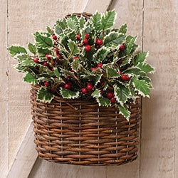 Brown Willow Hanging Pocket Basket - 8" x 10.5"