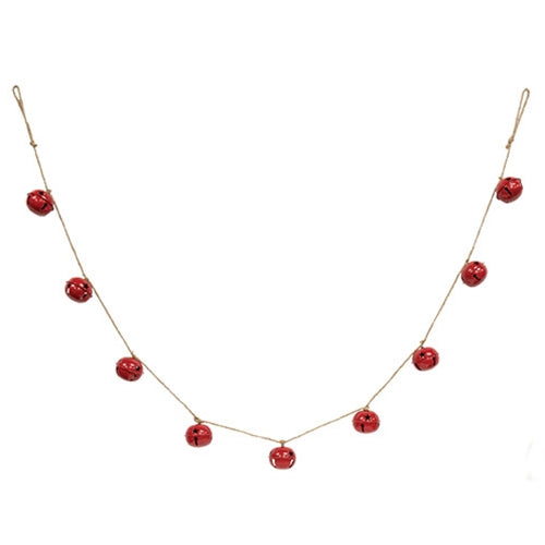 Red Metal Jingle Bell Garland - 5 Ft. L