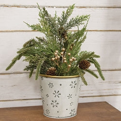 White Metal Nordic Holiday Pail
