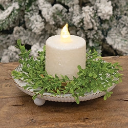 Antiqued White & Gold Raised Tart Pan - 6" dia