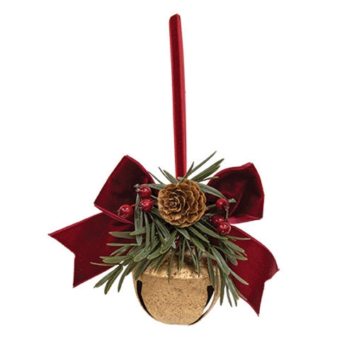 Golden Sleigh Bell Forest Ornament