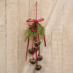 Antiqued Metal Forest Sleigh Bell Cluster - 9.5"H