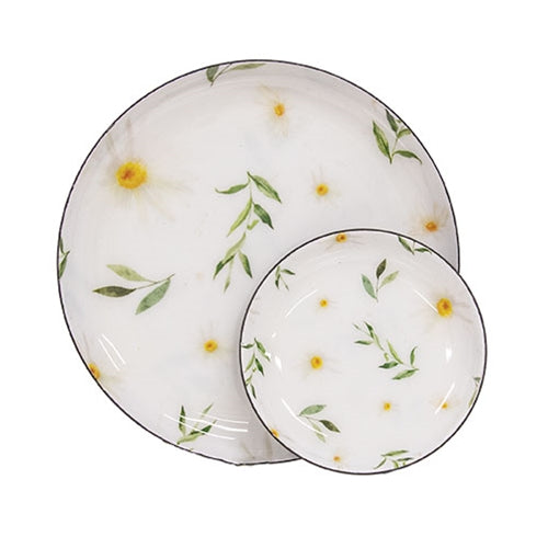 2/Set - Blossoms Enamel Candle Plates