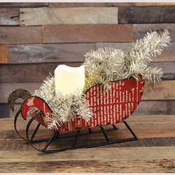 Vintage Red Metal Sleigh