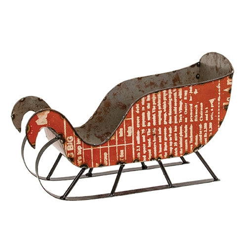 Vintage Red Metal Sleigh