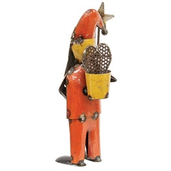 Vintage Metal Snowshoe Santa w/Star Staff