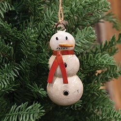 Vintage Metal Snowman w/Scarf Ornament