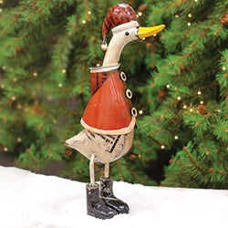 Recycled Metal Mallory Santa Goose