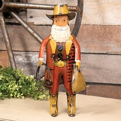 Recycled Metal Stetson Cowboy Santa