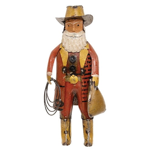 Recycled Metal Stetson Cowboy Santa