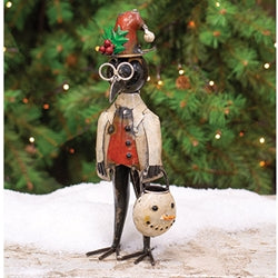 Recycled Metal Nick Christmas Crow