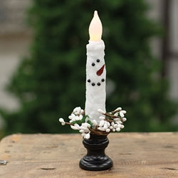 Black Painted Wooden Country Taper Holder