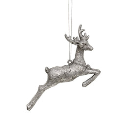 Antiqued Silver Vintage Reindeer Ornament - 2 Asstd.