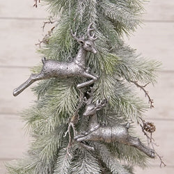 Antiqued Silver Vintage Reindeer Ornament - 2 Asstd.