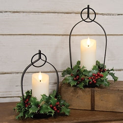 2/Set - Hanging Open Air Black Metal Lanterns