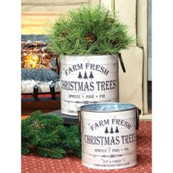 2/Set Farm Fresh Christmas Trees Buckets