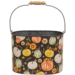 2/Set - Watercolor Pumpkins & Sunflower Oval Buckets