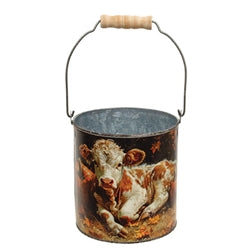 2/Set - Pumpkin Patch Highland Metal Buckets