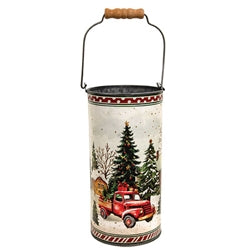3/Set - Snowy Village Metal Buckets