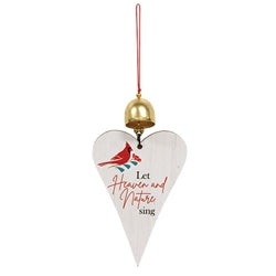 Cardinal Sayings Jingle Heart Ornament - 3 Asstd.
