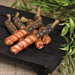 6/Set - Grungy Primitive Fabric Firecracker Bowl Fillers