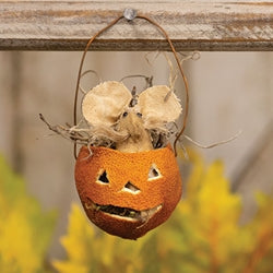 Grungy Mouse in Orange Peel Jack O Lantern
