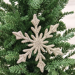 Diamond Platinum Snowflake Ornament - 6"