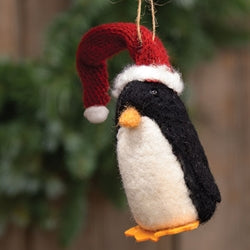 *Felted Santa Hat Penguin Ornament