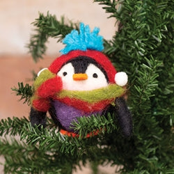 *Felted Earmuff Penguin Ornament