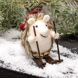 Skiing Hedgehog Felted Ornament