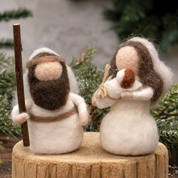 2/Set Nativity Felted Ornaments