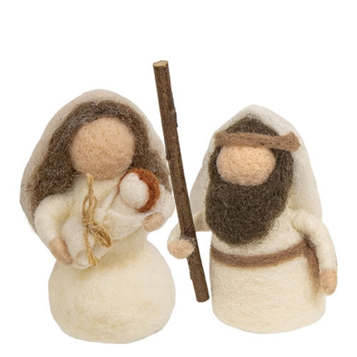 2/Set Nativity Felted Ornaments