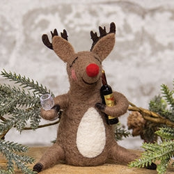 Holiday Cheers Reindeer Felted Ornament
